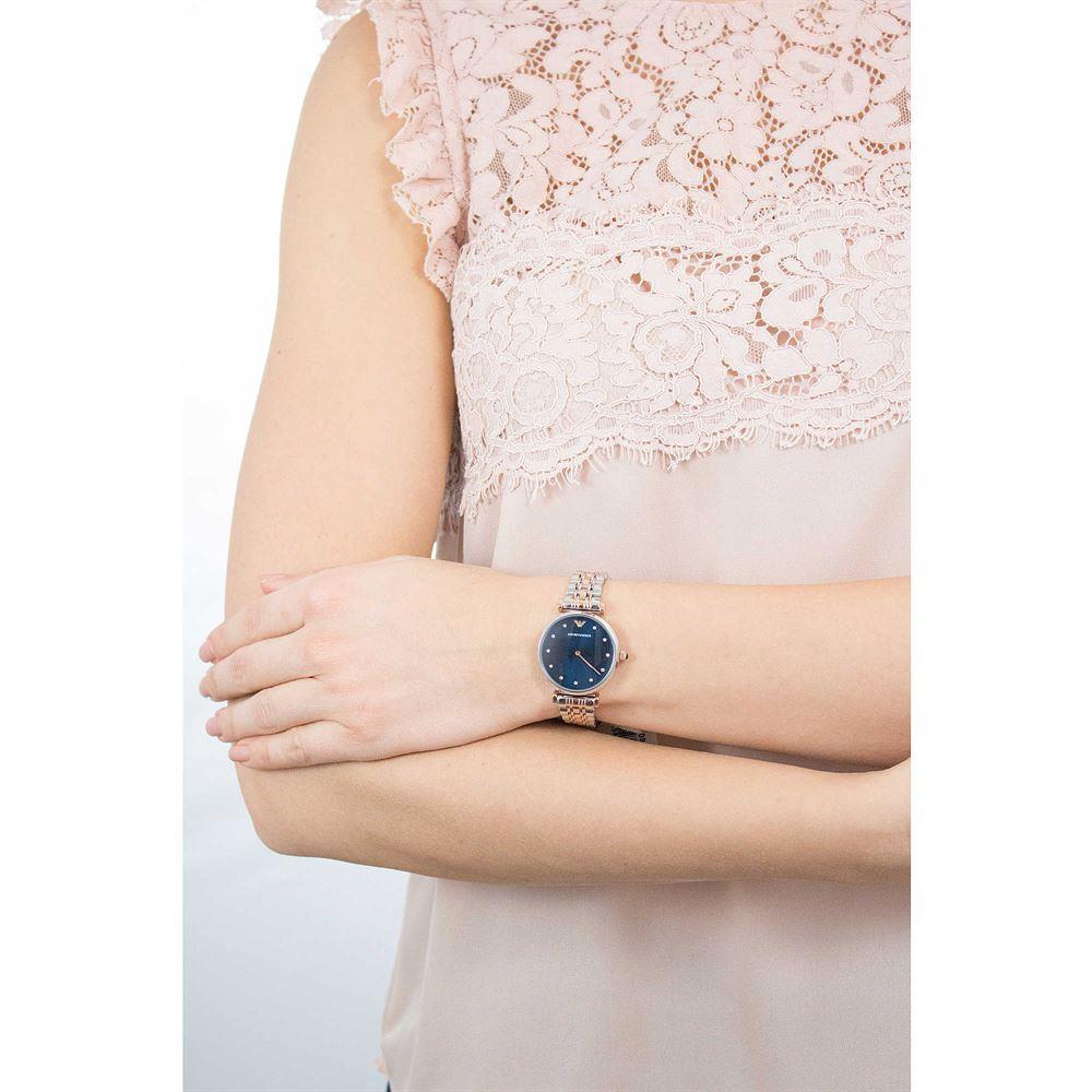 Emporio Armani AR11092 Quartz Crystal Blue Dial Ladies Watch Emporio Armani AR11092 Quartz Crystal Blue Dial Ladies Watch